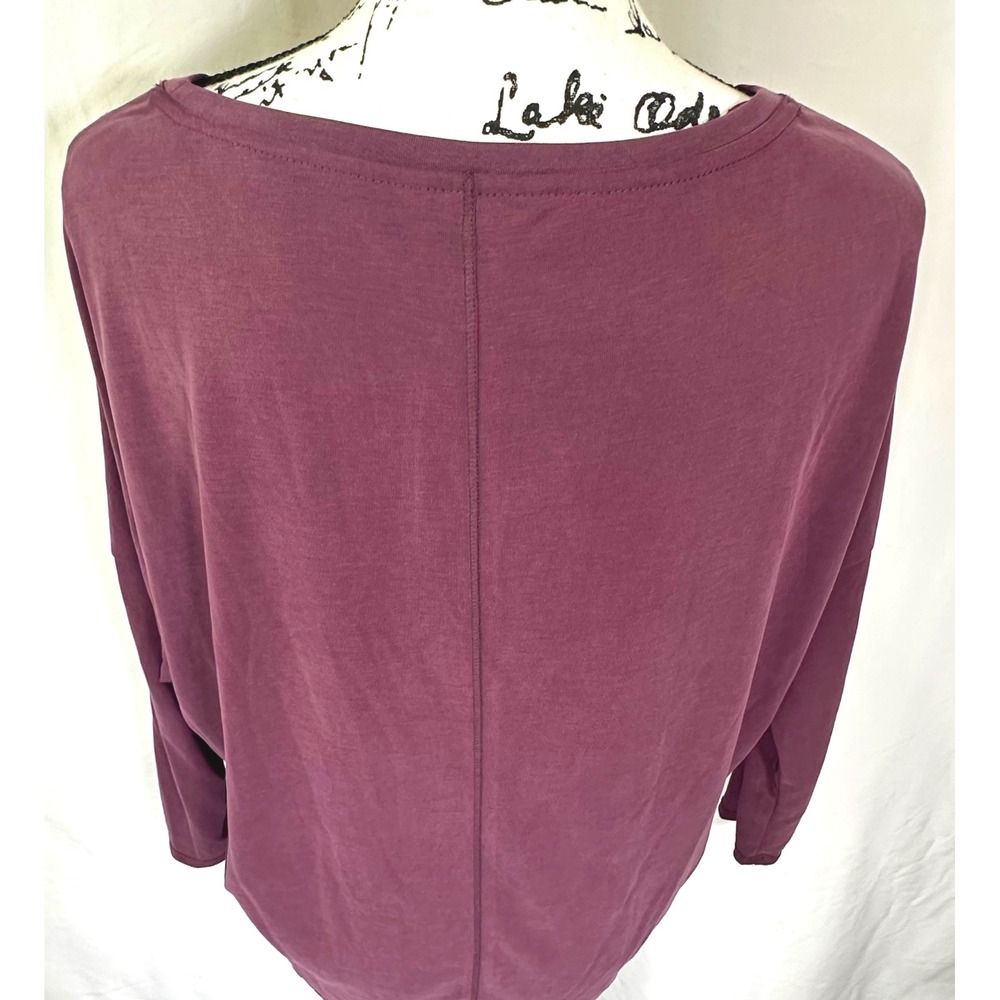 Ophelia Roe Relaxed 3/4 Sleeve Dolman Design Top Women's S Plum Drapey Style - Picture 6 of 8